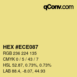 カラーコード: HEX #ECE087 | qconv.com