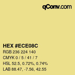 カラーコード: HEX #ECE08C | qconv.com