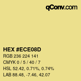 Color code: HEX #ECE08D | qconv.com