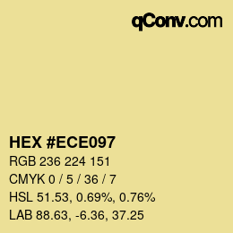 Color code: HEX #ECE097 | qconv.com