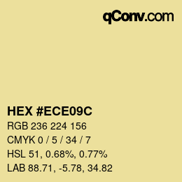 カラーコード: HEX #ECE09C | qconv.com