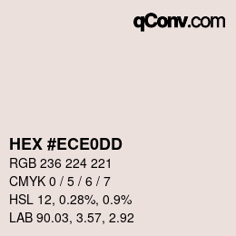 カラーコード: HEX #ECE0DD | qconv.com