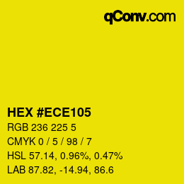 颜色代码: HEX #ECE105 | qconv.com