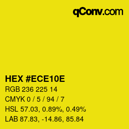 Color code: HEX #ECE10E | qconv.com