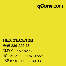 Color code: HEX #ECE12B | qconv.com