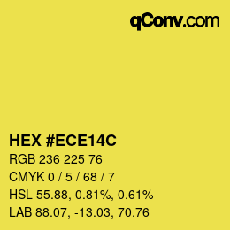 カラーコード: HEX #ECE14C | qconv.com