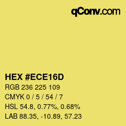 Color code: HEX #ECE16D | qconv.com