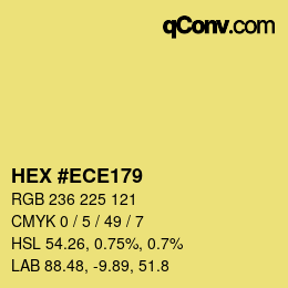Color code: HEX #ECE179 | qconv.com