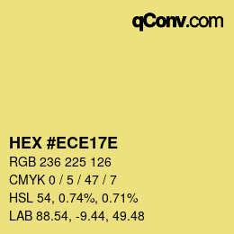 Color code: HEX #ECE17E | qconv.com