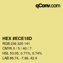 カラーコード: HEX #ECE18D | qconv.com
