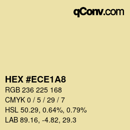カラーコード: HEX #ECE1A8 | qconv.com