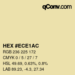 Color code: HEX #ECE1AC | qconv.com