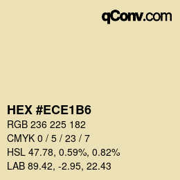 Color code: HEX #ECE1B6 | qconv.com