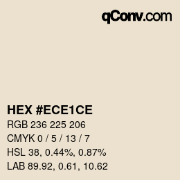 カラーコード: HEX #ECE1CE | qconv.com