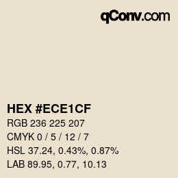 Color code: HEX #ECE1CF | qconv.com