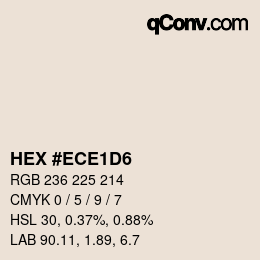 カラーコード: HEX #ECE1D6 | qconv.com