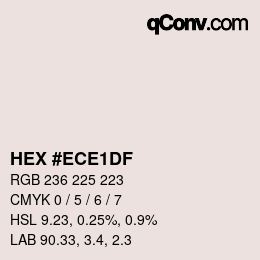カラーコード: HEX #ECE1DF | qconv.com