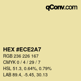 Color code: HEX #ECE2A7 | qconv.com