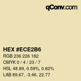 Farbcode: HEX #ECE2B6 | qconv.com