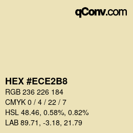 カラーコード: HEX #ECE2B8 | qconv.com