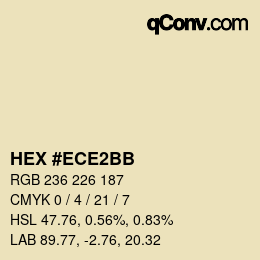 Color code: HEX #ECE2BB | qconv.com