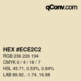カラーコード: HEX #ECE2C2 | qconv.com