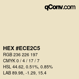 カラーコード: HEX #ECE2C5 | qconv.com