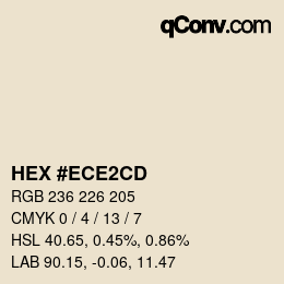 Color code: HEX #ECE2CD | qconv.com