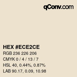カラーコード: HEX #ECE2CE | qconv.com