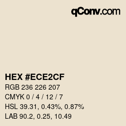 カラーコード: HEX #ECE2CF | qconv.com
