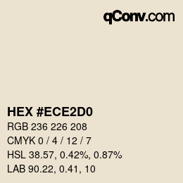 颜色代码: HEX #ECE2D0 | qconv.com