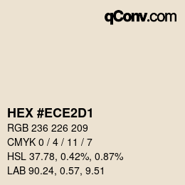 Color code: HEX #ECE2D1 | qconv.com