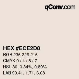 Color code: HEX #ECE2D8 | qconv.com