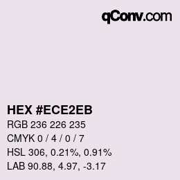 Color code: HEX #ECE2EB | qconv.com