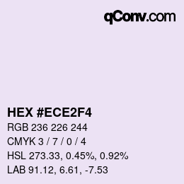 颜色代码: HEX #ECE2F4 | qconv.com