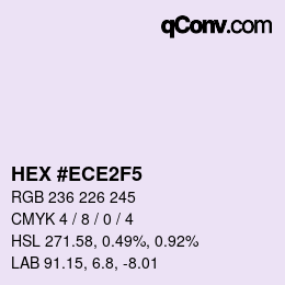 颜色代码: HEX #ECE2F5 | qconv.com