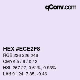 カラーコード: HEX #ECE2F8 | qconv.com