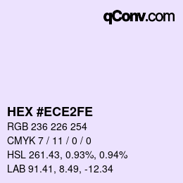 カラーコード: HEX #ECE2FE | qconv.com