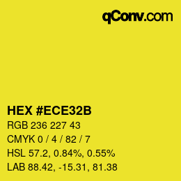 Color code: HEX #ECE32B | qconv.com