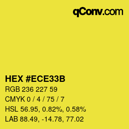 Color code: HEX #ECE33B | qconv.com