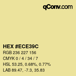 Color code: HEX #ECE39C | qconv.com