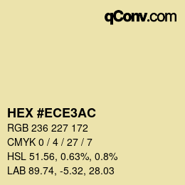Color code: HEX #ECE3AC | qconv.com