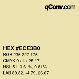 カラーコード: HEX #ECE3B0 | qconv.com