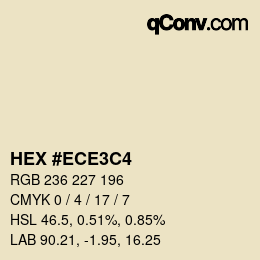 カラーコード: HEX #ECE3C4 | qconv.com