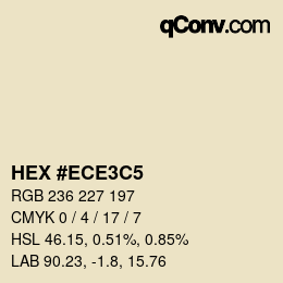 Farbcode: HEX #ECE3C5 | qconv.com