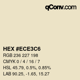 Farbcode: HEX #ECE3C6 | qconv.com