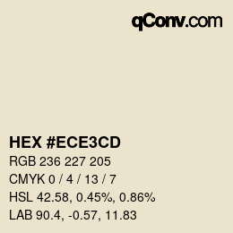 カラーコード: HEX #ECE3CD | qconv.com