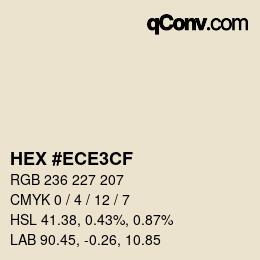 カラーコード: HEX #ECE3CF | qconv.com