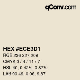 Farbcode: HEX #ECE3D1 | qconv.com