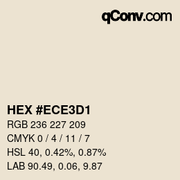 Color code: HEX #ECE3D1 | qconv.com